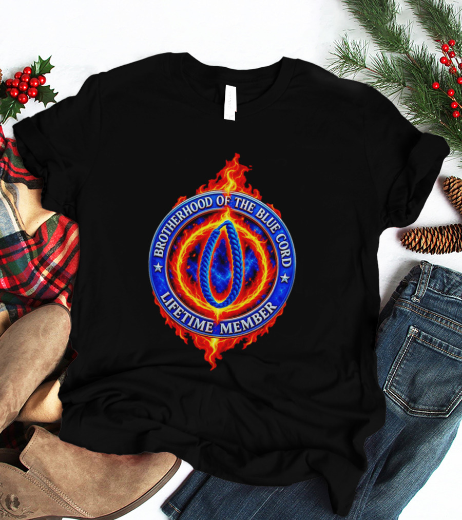 Brotherhood Of The Blue Cord Lifetime Member Fire Ring T-Shirt
