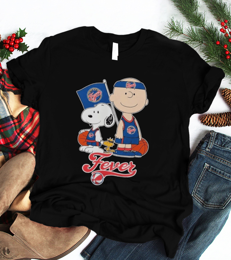 Indiana Fever Charlie Brown Snoopy WNBA Basketball Fever T-Shirt