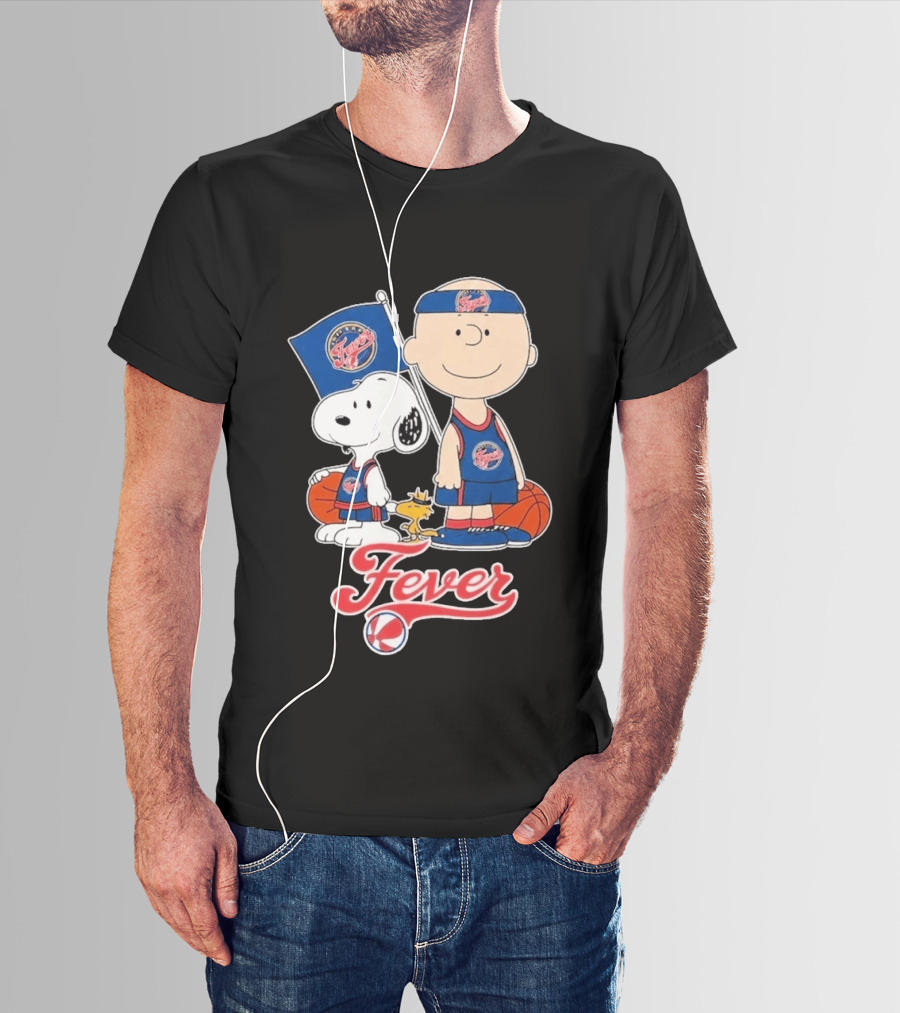 Indiana Fever Charlie Brown Snoopy WNBA Basketball Fever T-Shirt