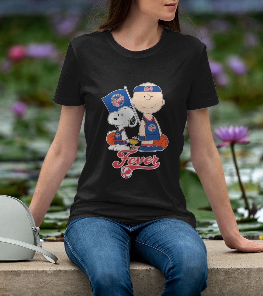 Indiana Fever Charlie Brown Snoopy WNBA Basketball Fever T-Shirt