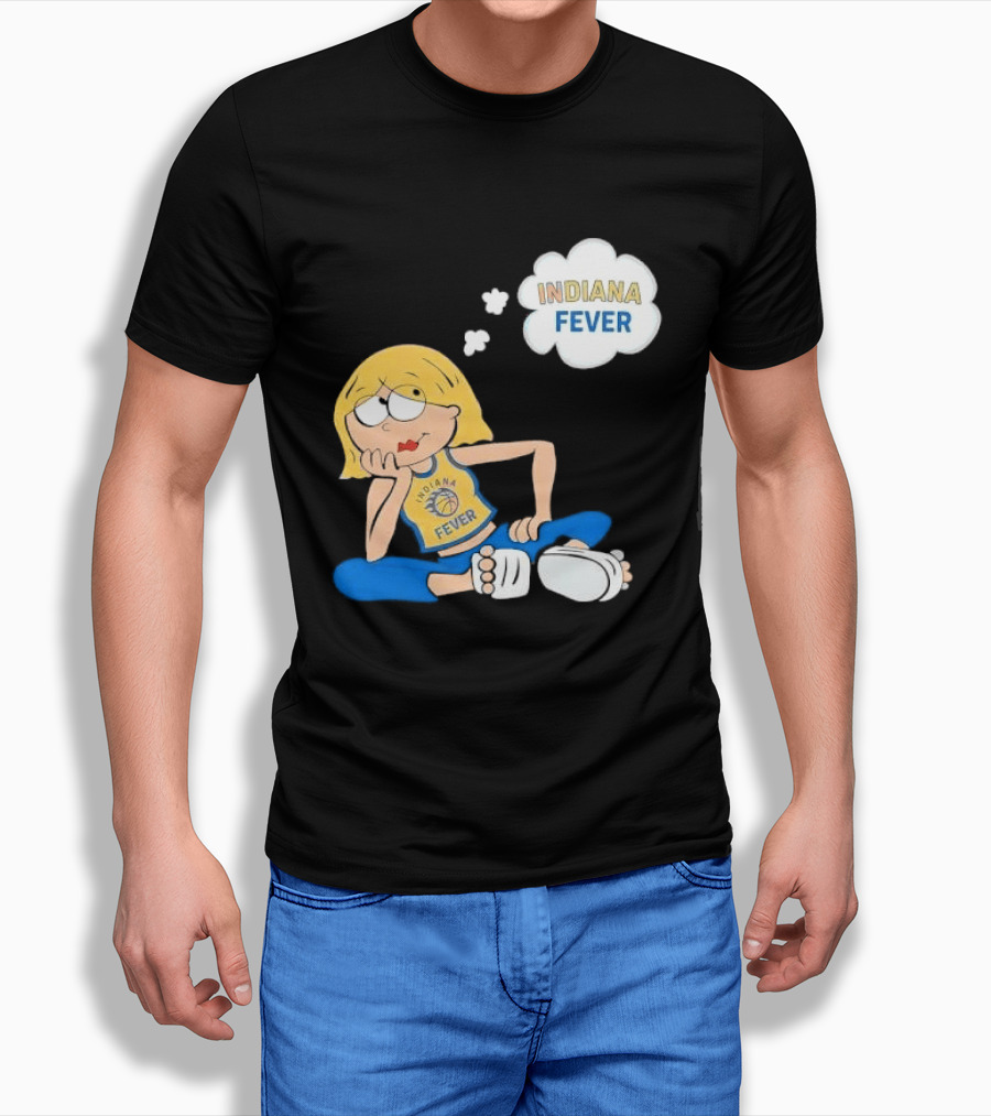 WNBA Indiana Fever Blonde Girl Cartoon Thought Bubble T-Shirt