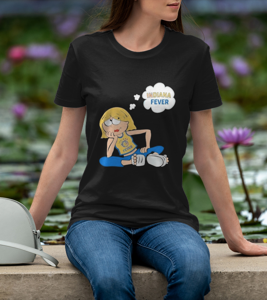 WNBA Indiana Fever Blonde Girl Cartoon Thought Bubble T-Shirt