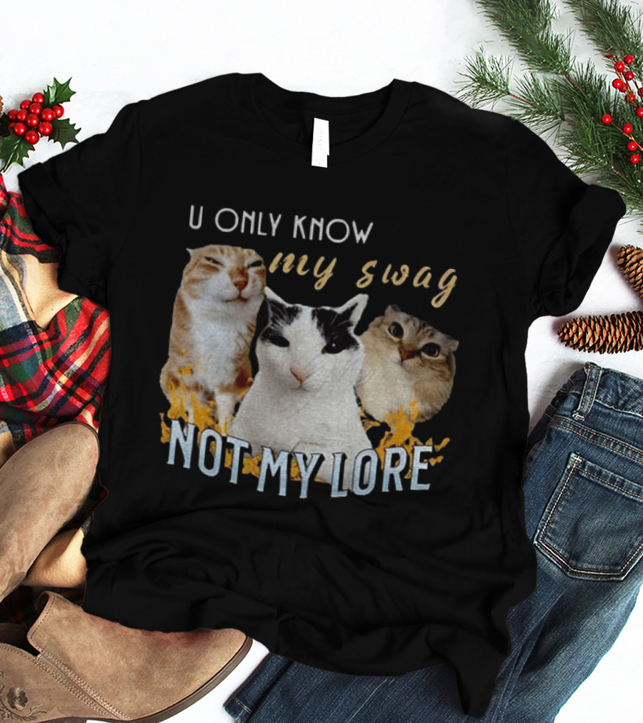 U Only Know My Swag Not My Lore Funny Cat Trio T-Shirt