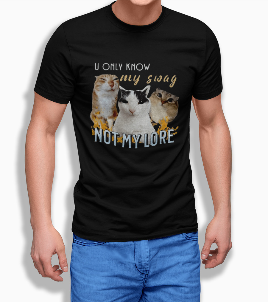 U Only Know My Swag Not My Lore Funny Cat Trio T-Shirt