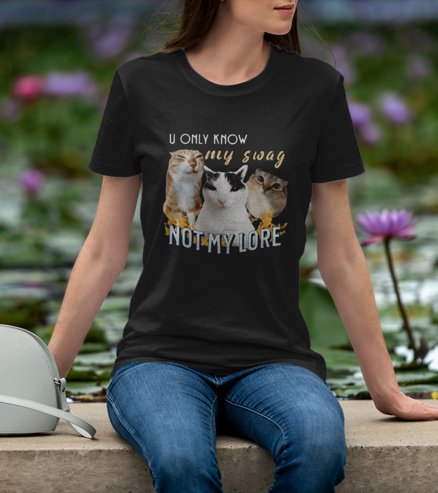 U Only Know My Swag Not My Lore Funny Cat Trio T-Shirt