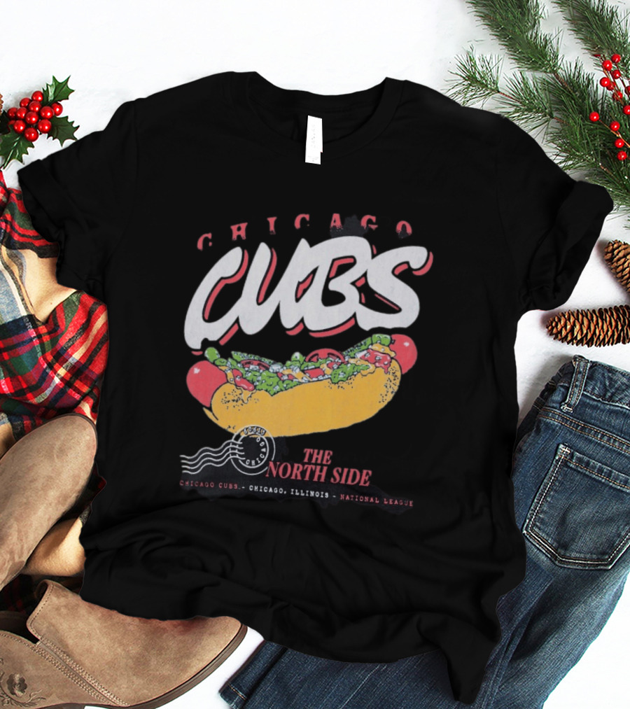Chicago Cubs The North Side Hot Dog Chicago Illinois National League T-Shirt