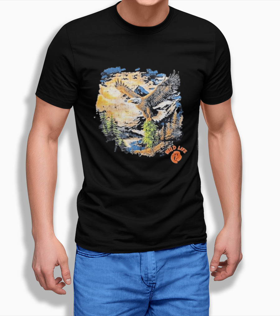 Cookies X Wildlife Soaring Eagle Mountain Scene T-Shirt