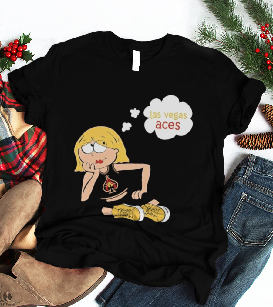 Las Vegas Aces WNBA Blonde Cartoon Girl Thought Bubble T-Shirt