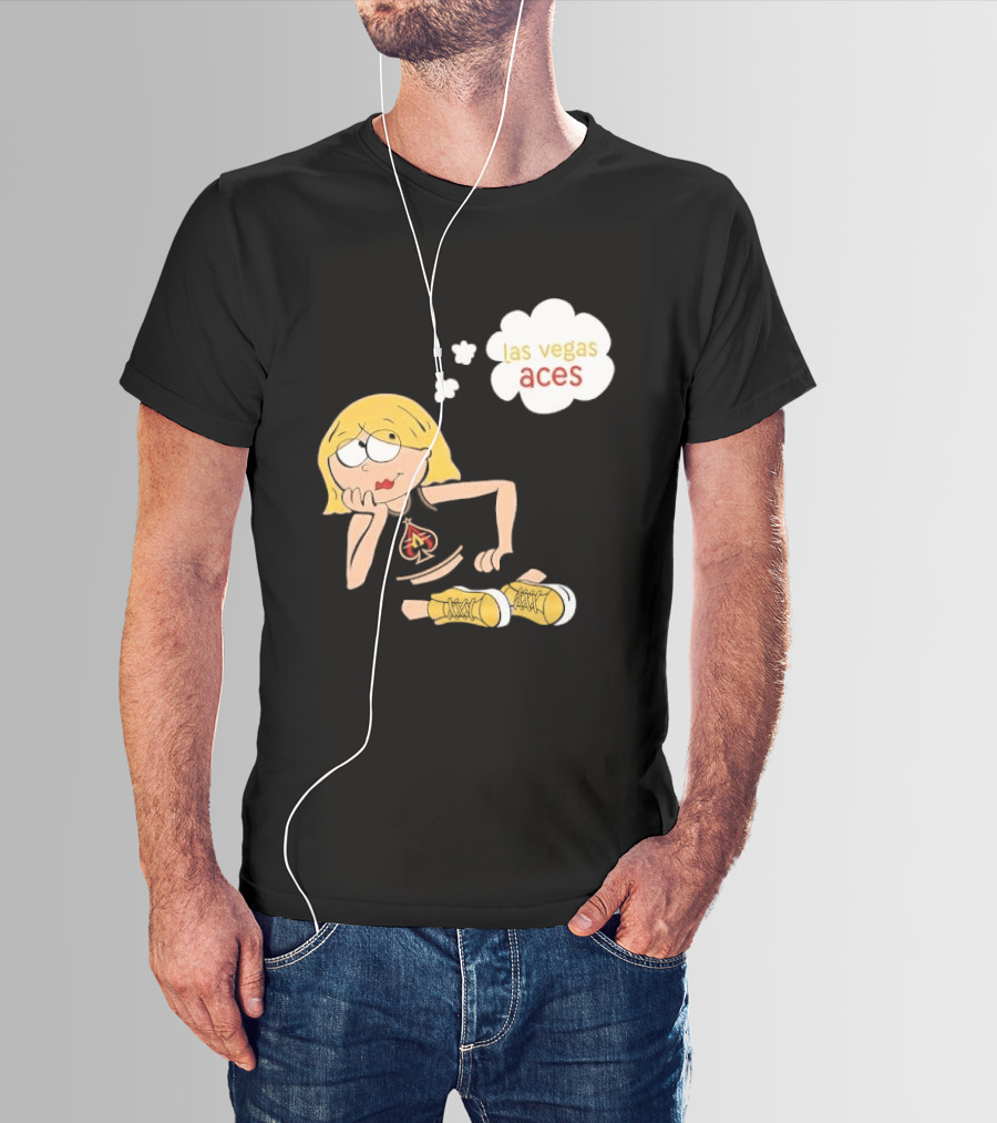 Las Vegas Aces WNBA Blonde Cartoon Girl Thought Bubble T-Shirt