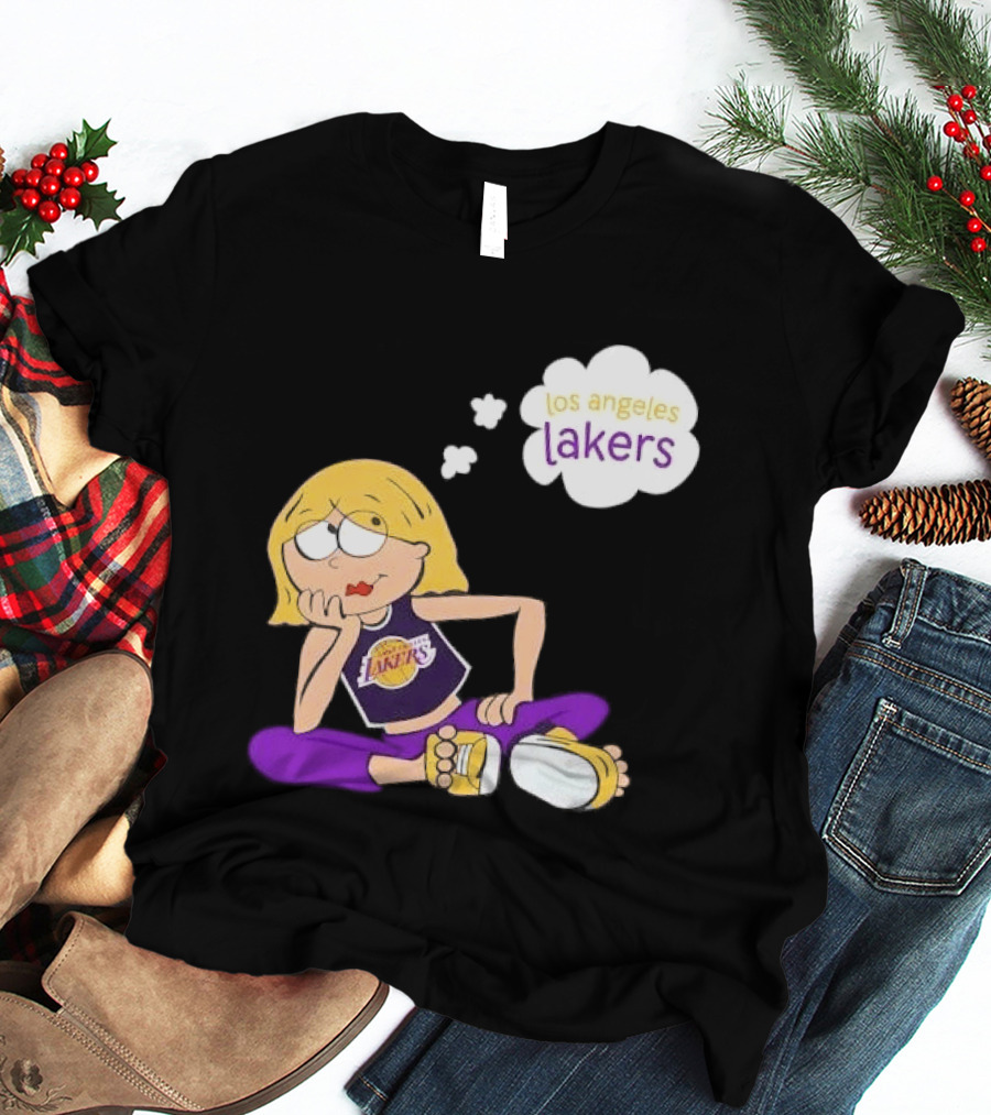 Los Angeles Lakers Cartoon Girl Daydreaming Thought Bubble T-Shirt