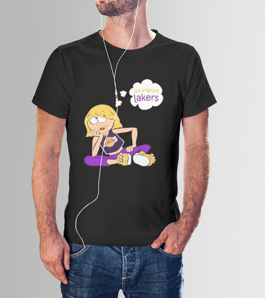 Los Angeles Lakers Cartoon Girl Daydreaming Thought Bubble T-Shirt