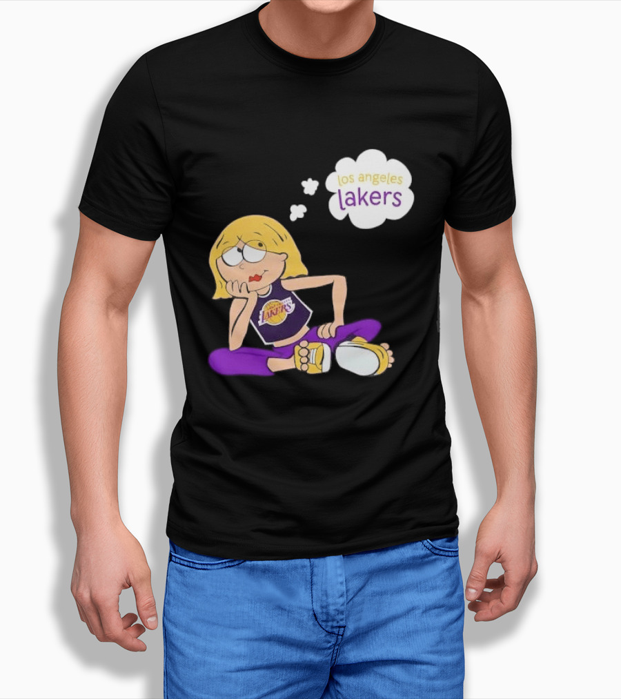 Los Angeles Lakers Cartoon Girl Daydreaming Thought Bubble T-Shirt