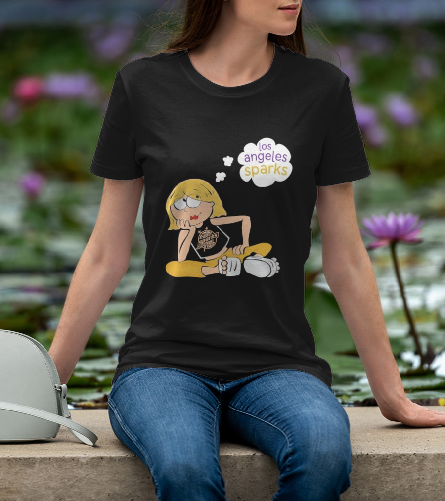 Los Angeles Sparks WNBA Blonde Girl With Astronaut Thought Bubble T-Shirt