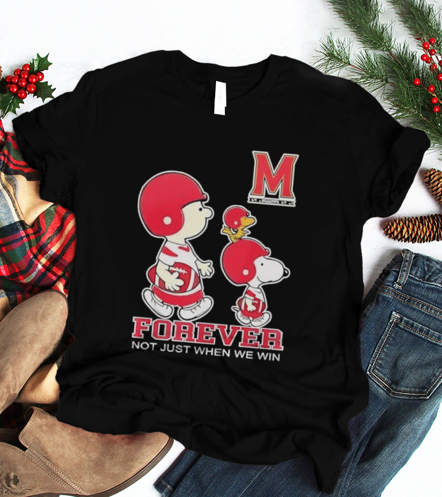 Charlie Brown And Snoopy Forever Loyalty Maryland Terrapins Fan T-Shirt