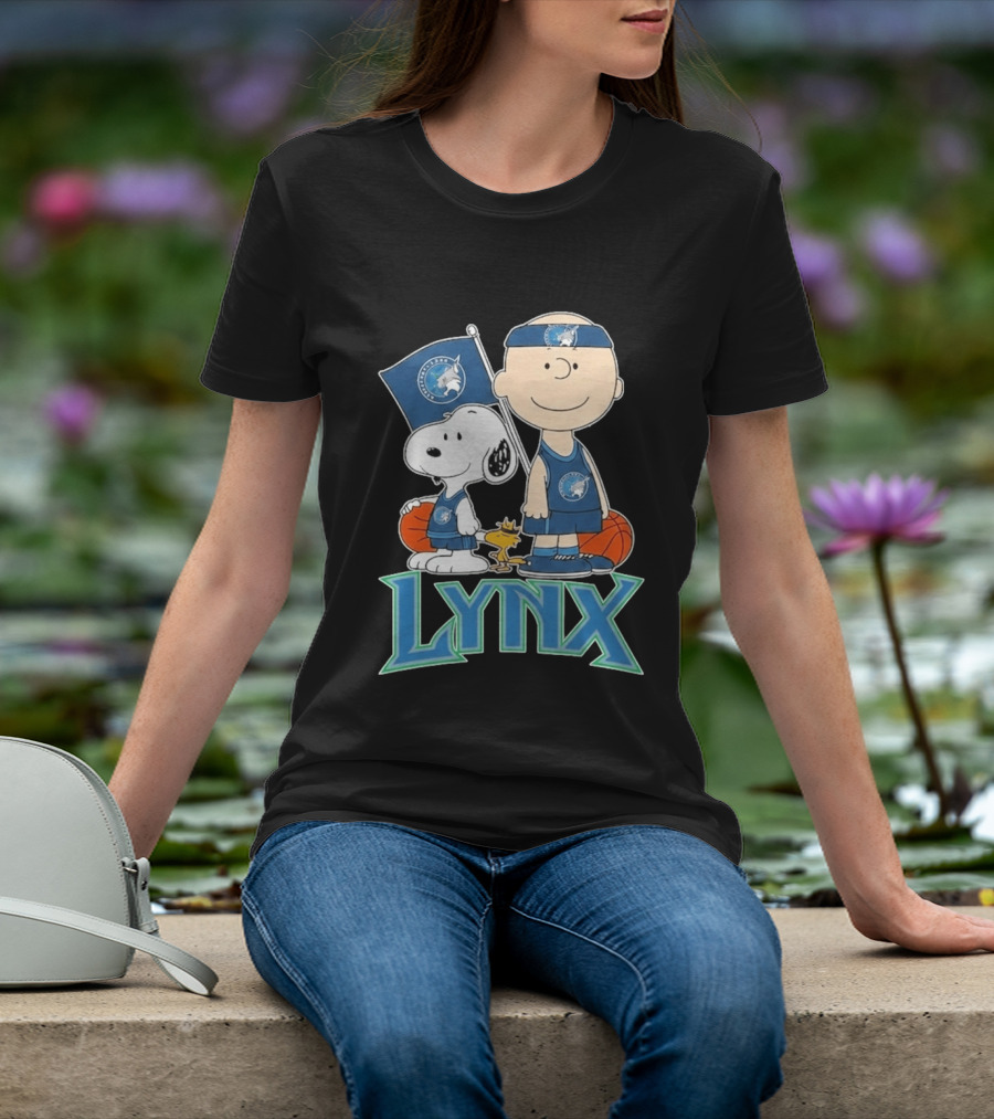 Minnesota Lynx Snoopy Charlie Brown WNBA Basketball Woodstock T-Shirt