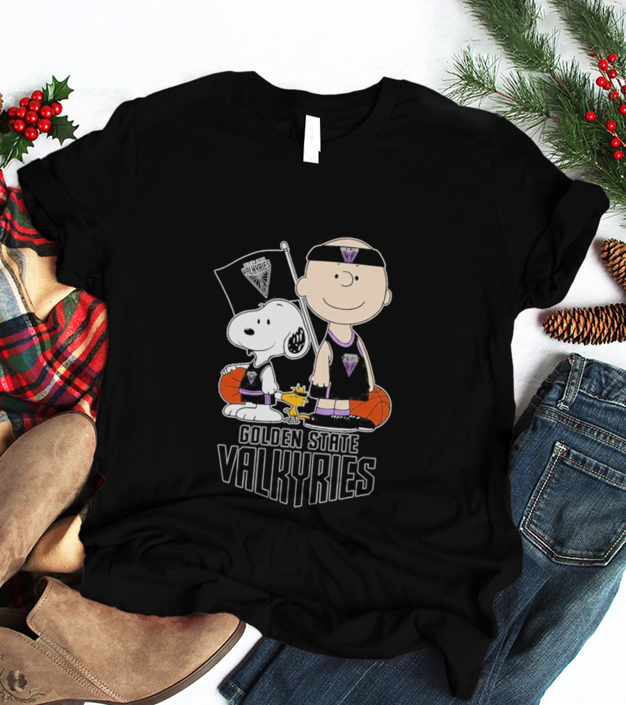 Golden State Valkyries Charlie Brown Snoopy WNBA Basketball T-Shirt