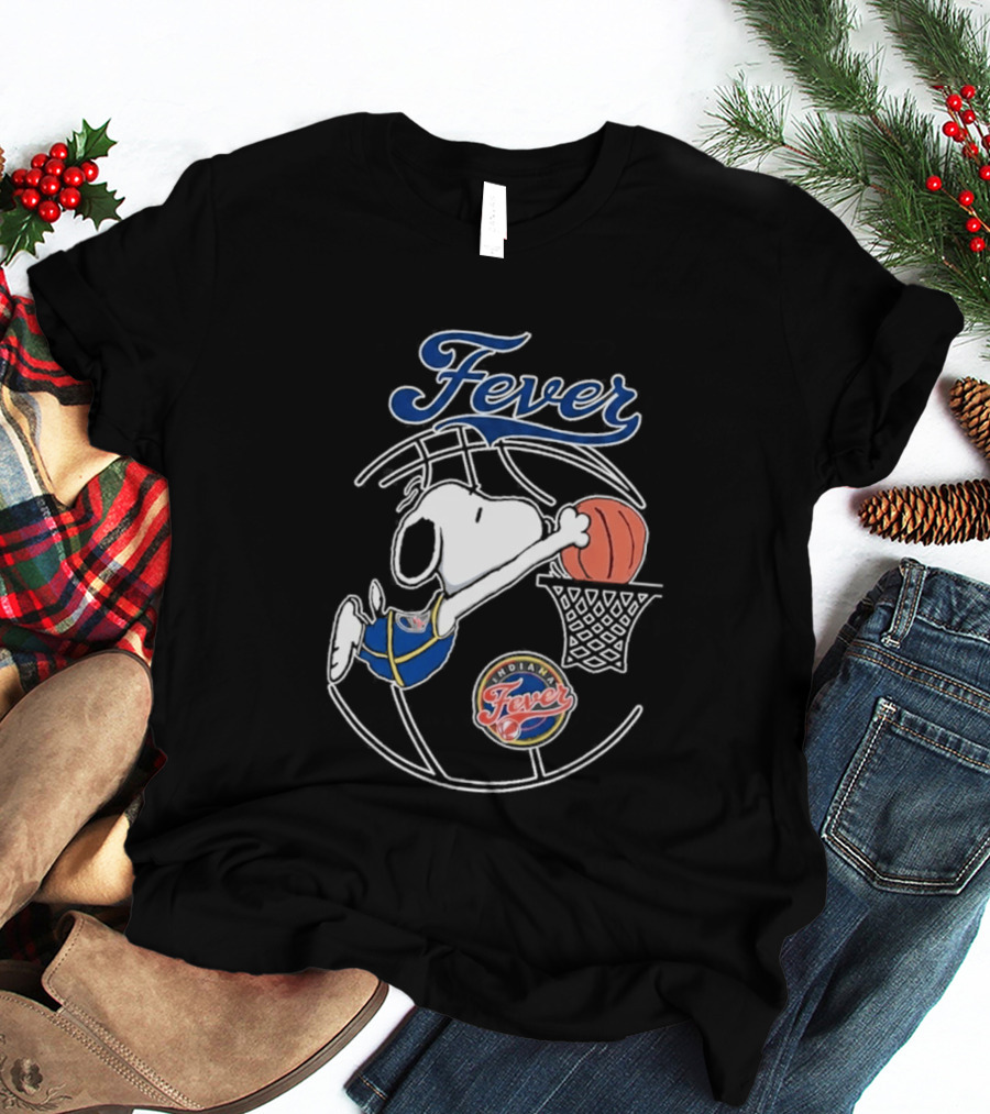 Snoopy Dunking Basketball Indiana Fever WNBA Peanuts T-Shirt