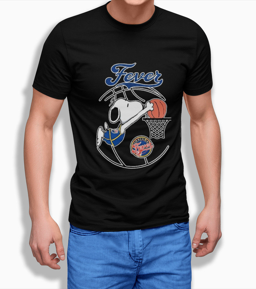 Snoopy Dunking Basketball Indiana Fever WNBA Peanuts T-Shirt