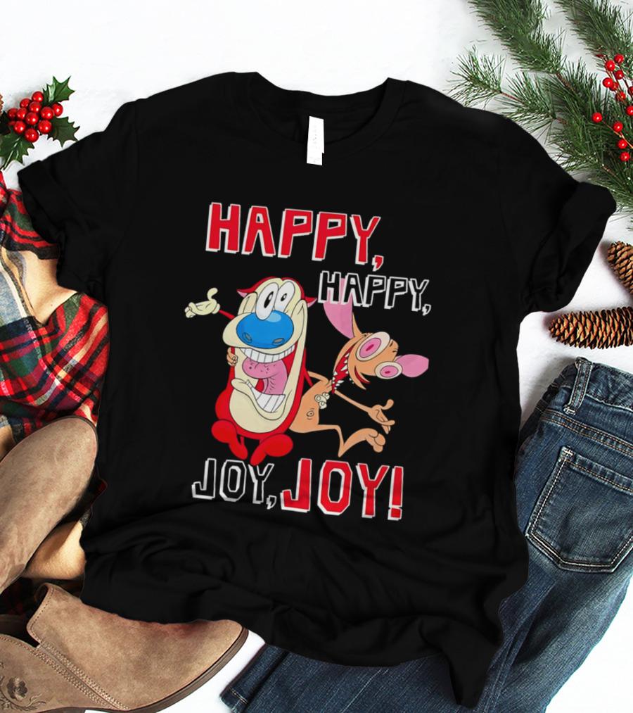 Happy Happy Joy Joy Ren Stimpy Characters T-Shirt