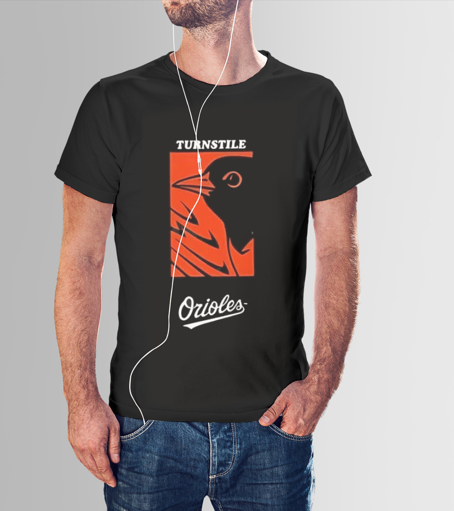Turnstile Orioles Collaboration Bird Graphic Baltimore Team Merchandise T-Shirt