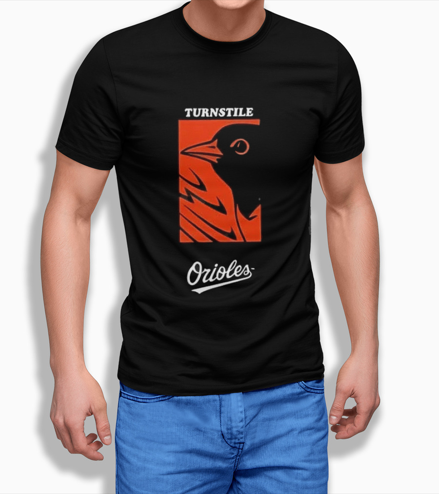 Turnstile Orioles Collaboration Bird Graphic Baltimore Team Merchandise T-Shirt