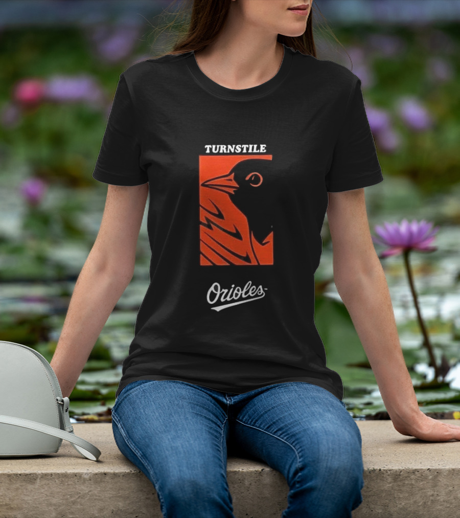 Turnstile Orioles Collaboration Bird Graphic Baltimore Team Merchandise T-Shirt