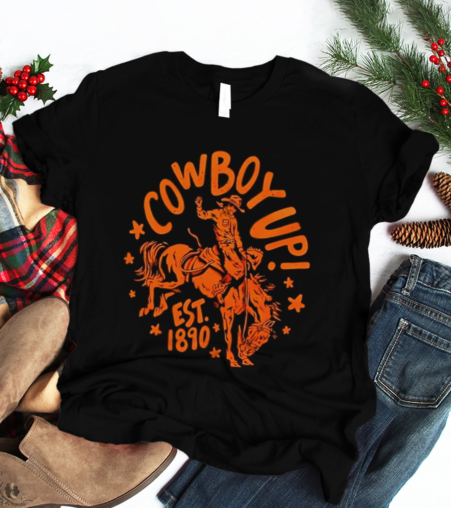 Cowboy Up Rodeo Bucking Bronco Est 1890 T-Shirt