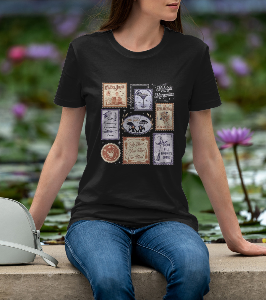 The Owens House Midnight Margaritas Salt Rosemary Lavender Spell Broom Fell Feels Like Little Witch Is In My Bag T-Shirt
