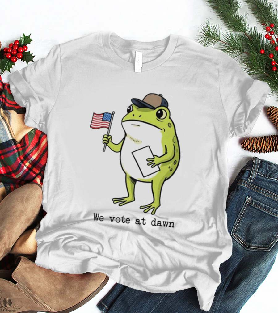 American Frog With Flag We Vote At Dawn T-Shirt