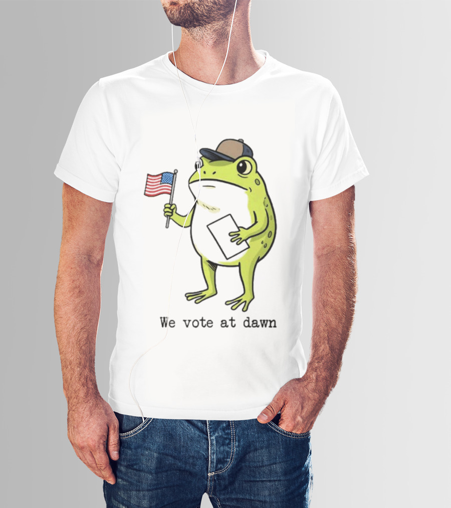 American Frog With Flag We Vote At Dawn T-Shirt