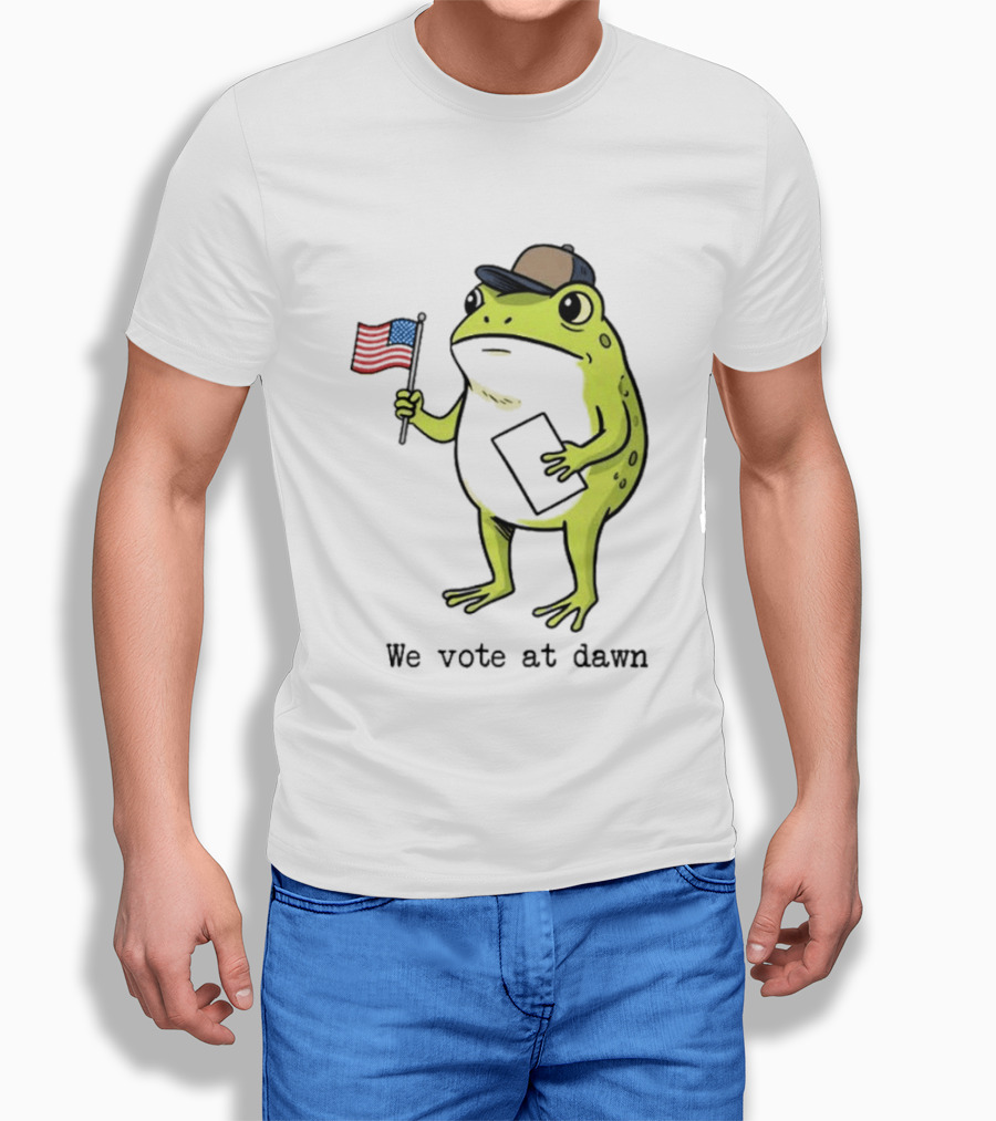 American Frog With Flag We Vote At Dawn T-Shirt