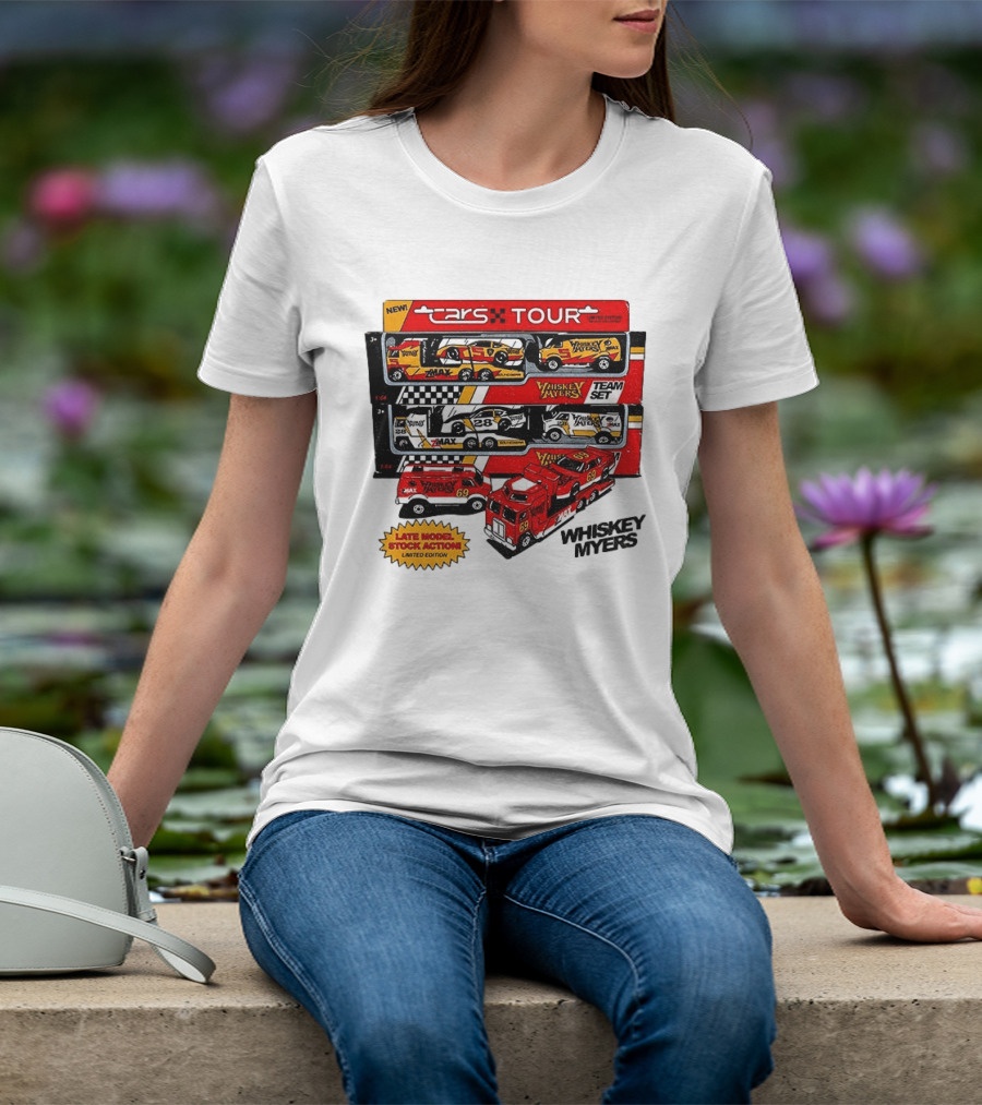 NEW Cars Tour Whiskey Myers Team Set Late Model Stock Action Limited Edition T-Shirt