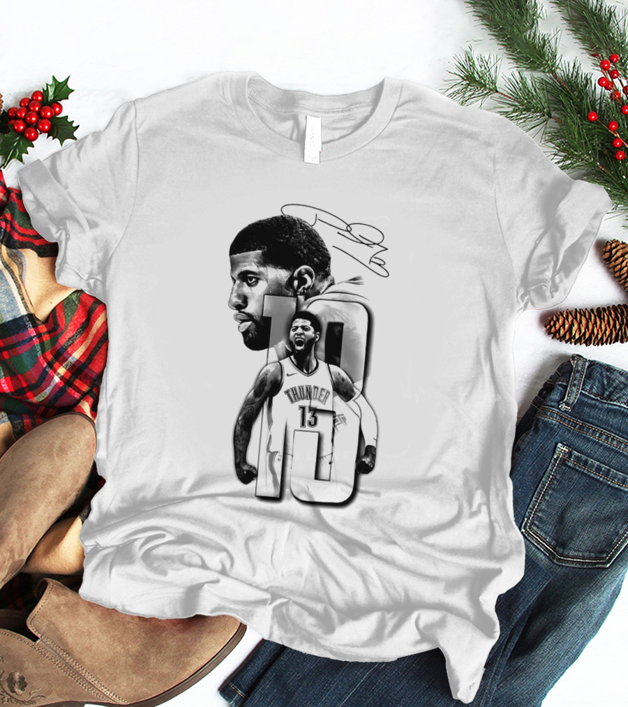 Paul George Oklahoma City Thunder Basketball Player Sketch T-Shirt