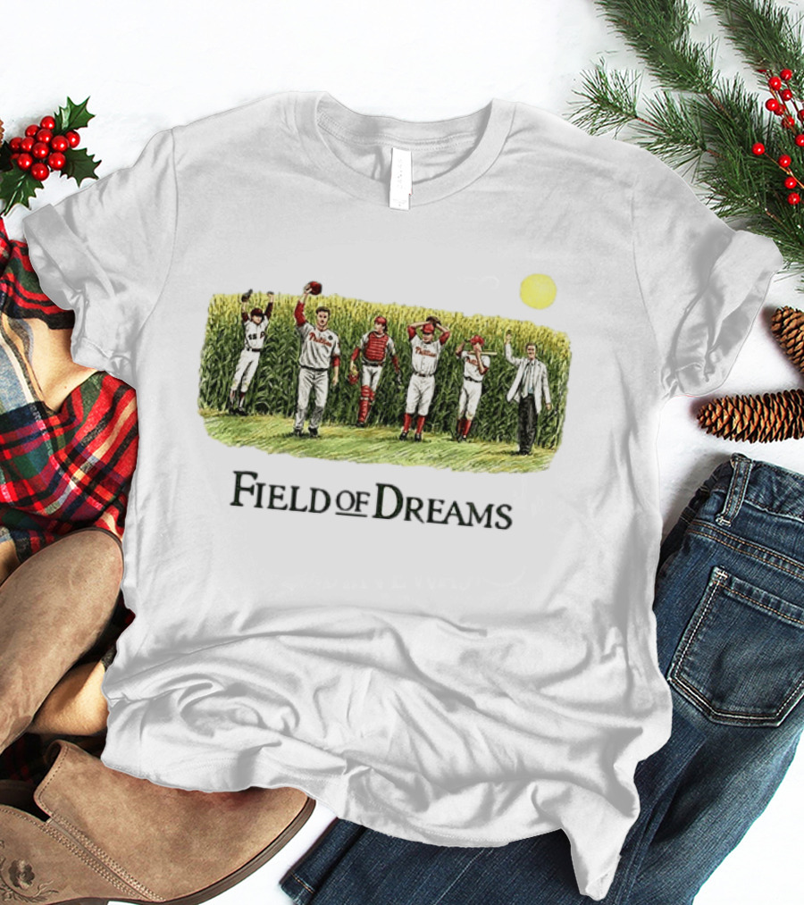 Philadelphia Phillies Baseball Go Phils Field Of Dreams Cornfield Players Scene T-Shirt