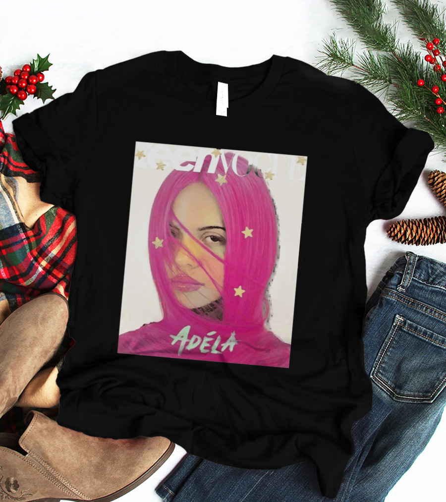Teen Vogue Cover Adéla Pink Hair Star Accents T-Shirt