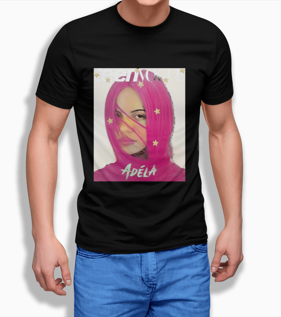 Teen Vogue Cover Adéla Pink Hair Star Accents T-Shirt