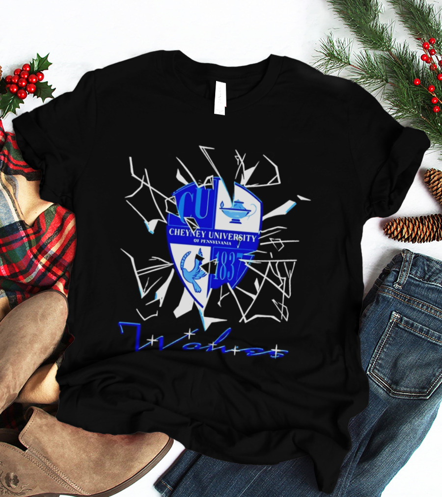 Cheyney University Pennsylvania 1837 Shattered Glass Wolves T-Shirt