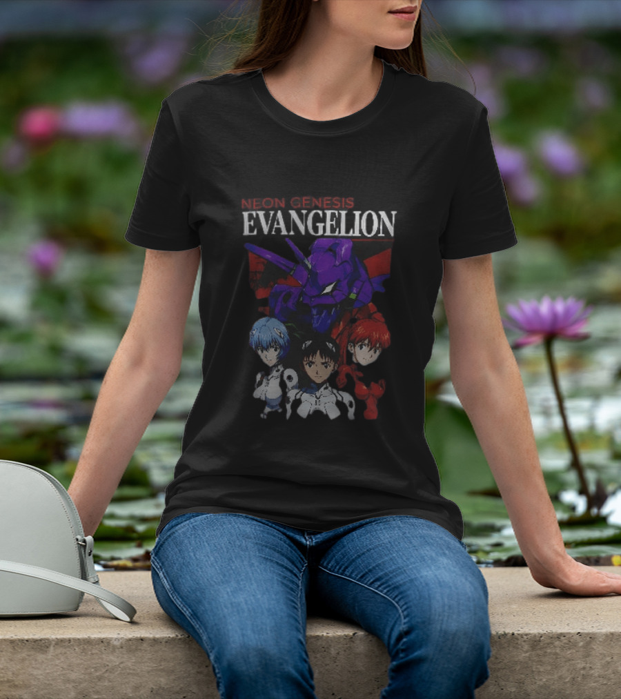 Neon Genesis Evangelion Rei Asuka Shinji With Unit 01 T-Shirt