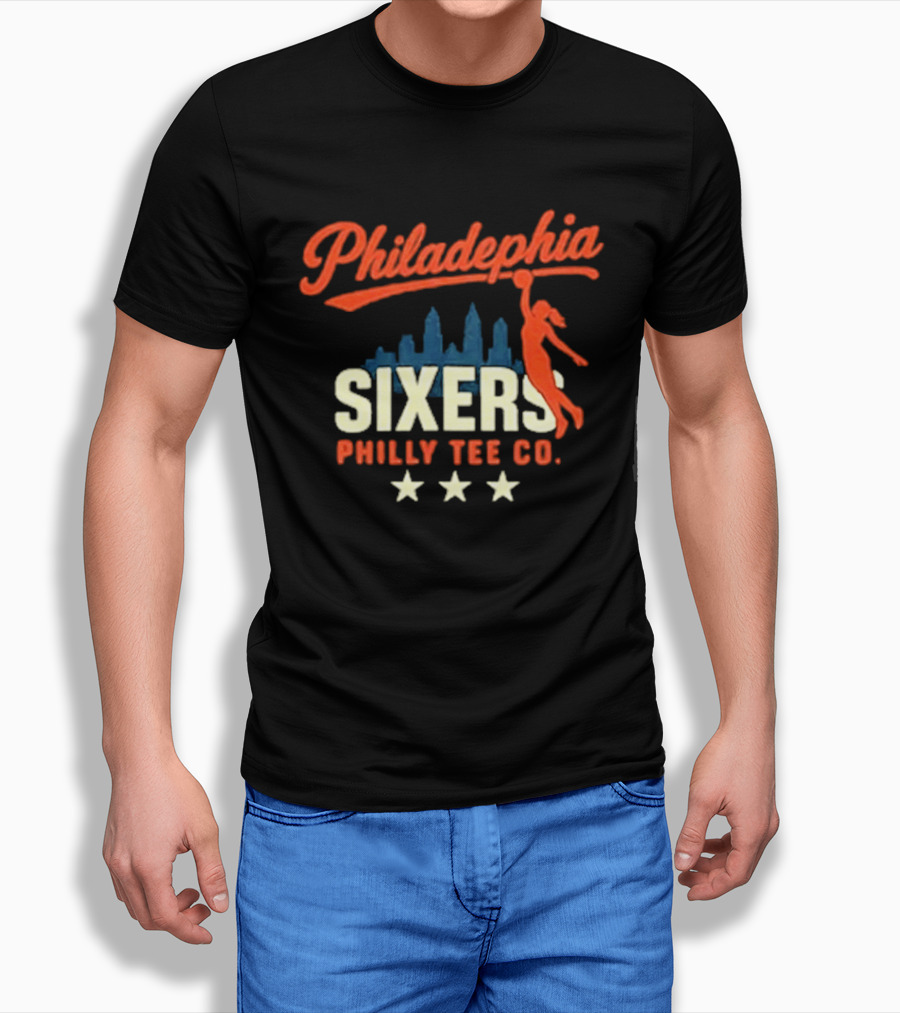 Philadelphia Sixers Philly Co Skyline Basketball T-Shirt