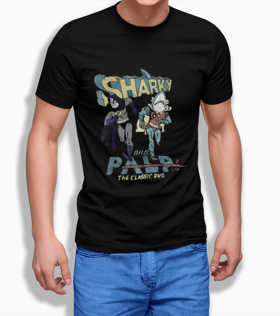 Sharky And Palp The Classic Duo Vintage Superhero T-Shirt