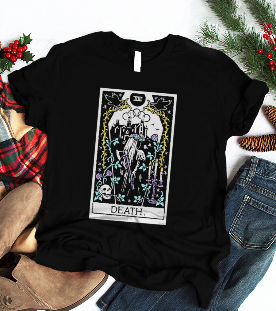 XIII Death Tarot Card Gothic Skull And Scythe T-Shirt