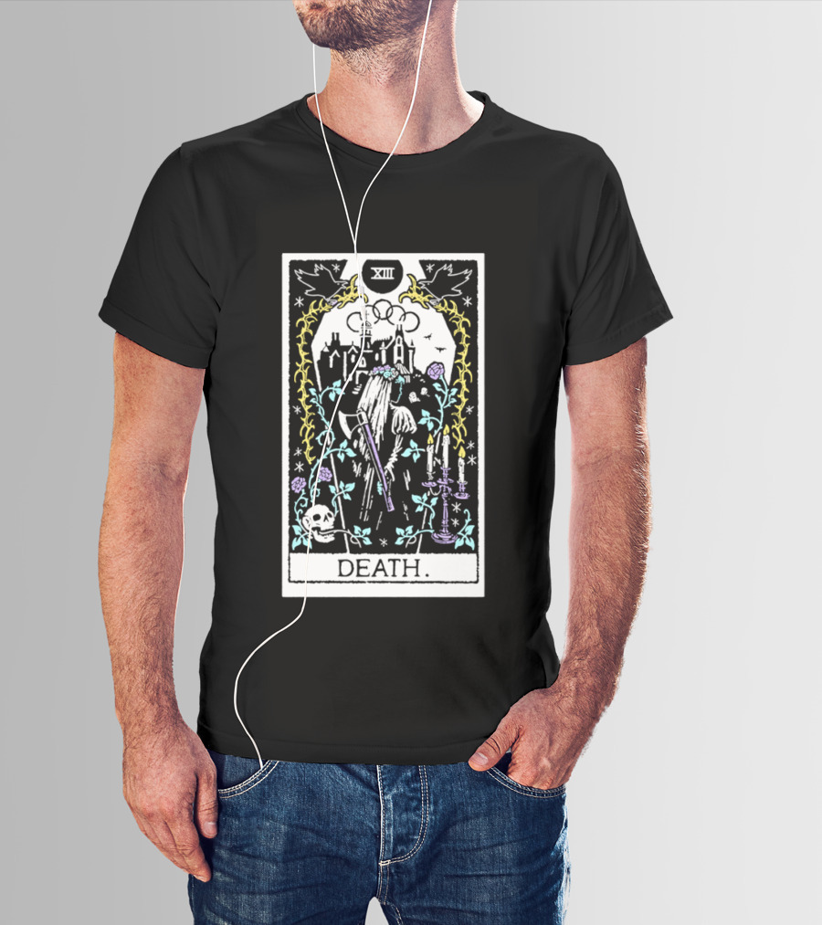 XIII Death Tarot Card Gothic Skull And Scythe T-Shirt