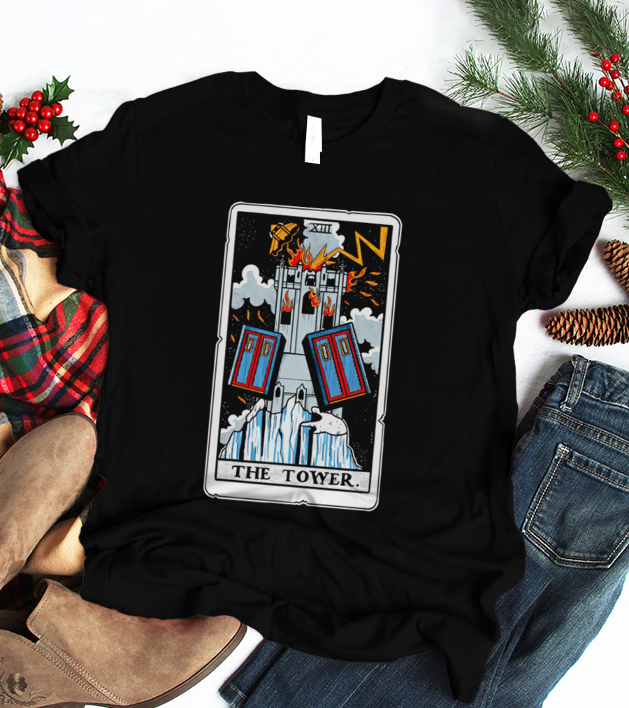 Doctor Who TARDIS Tarot Card Tower XIII T-Shirt