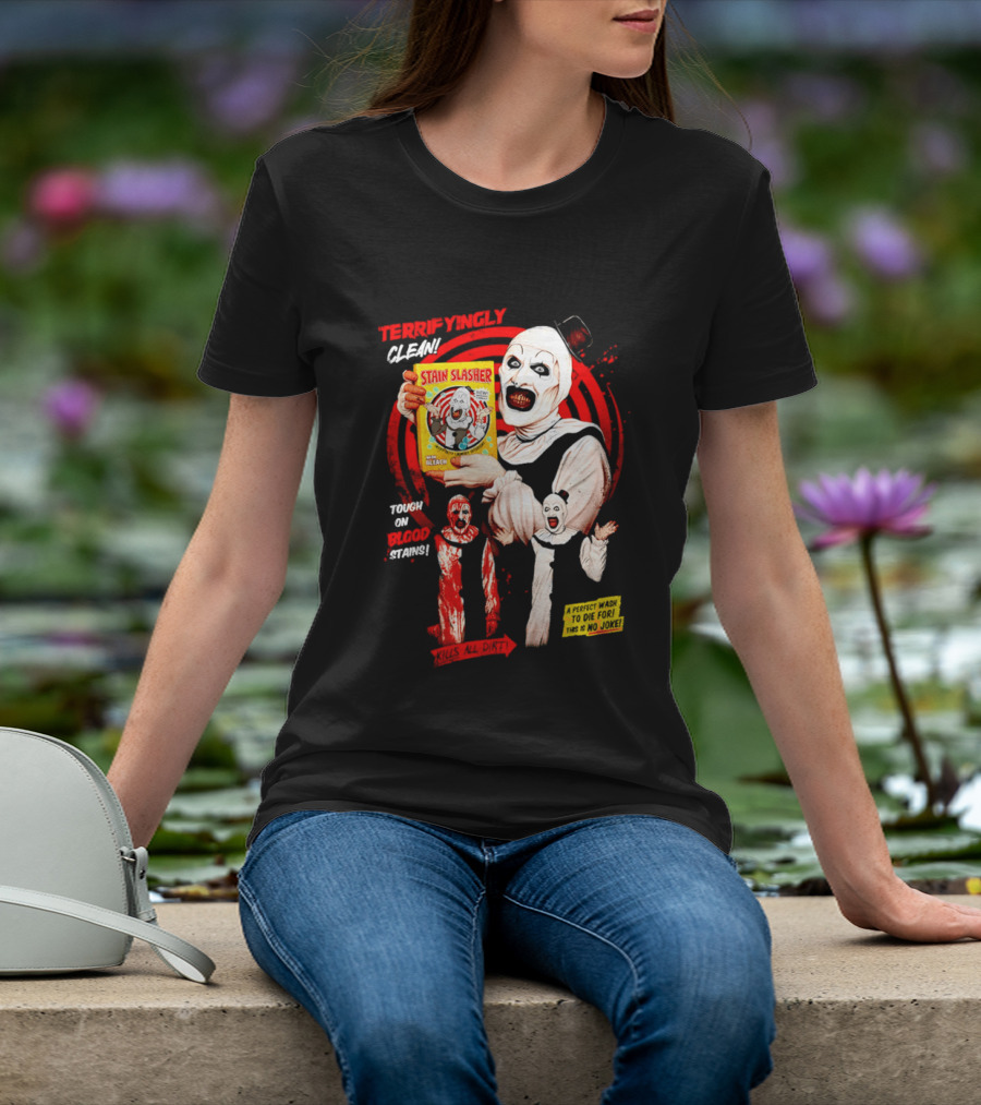 Terrifyingly Clean Stain Slasher Tough On Blood Stains No Joke Clown T-Shirt
