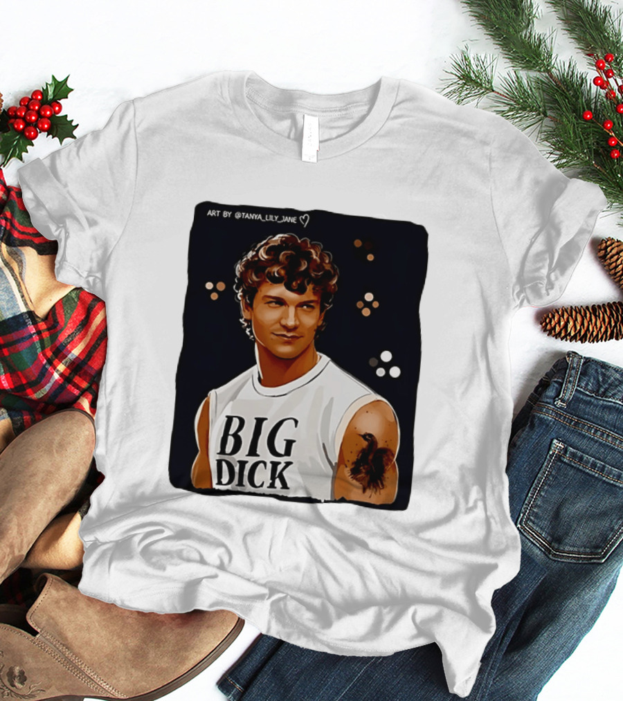 Tanya Lily Jane Big Dick Art Featuring Curly Haired Man T-Shirt