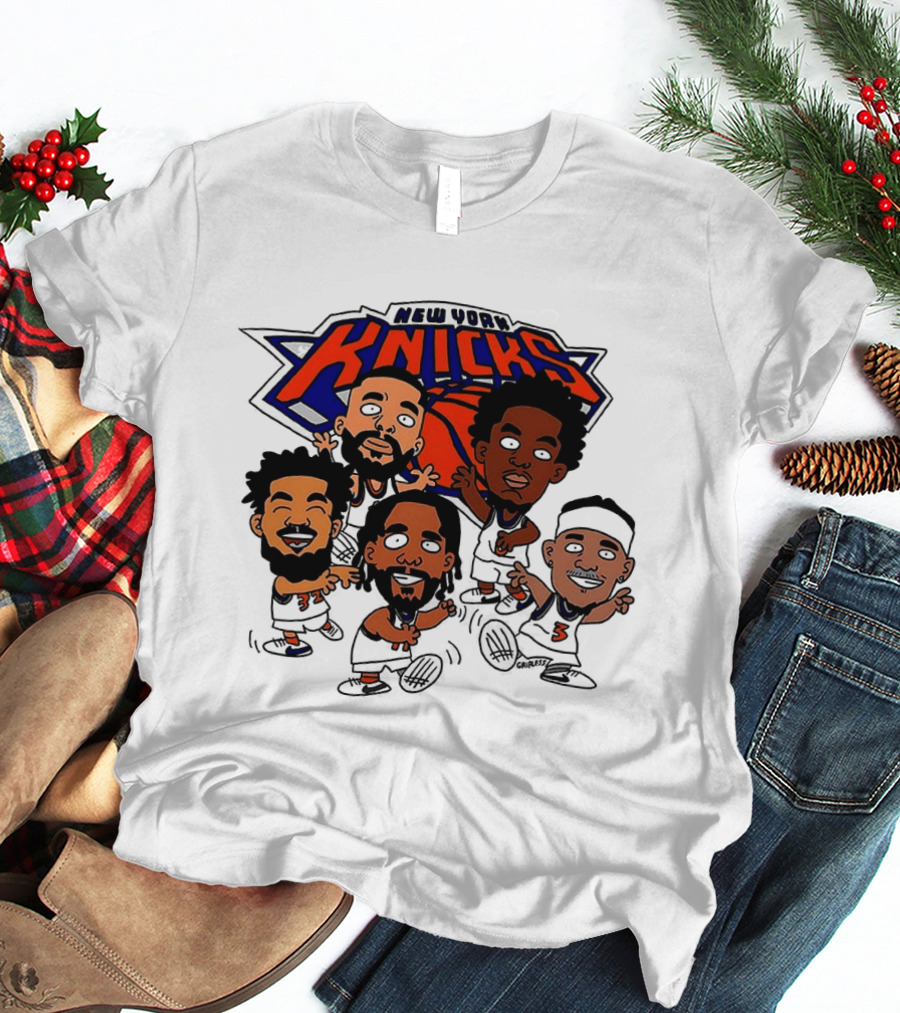 New York Knicks Champs 2026 NBA Players Cartoon Characters T-Shirt