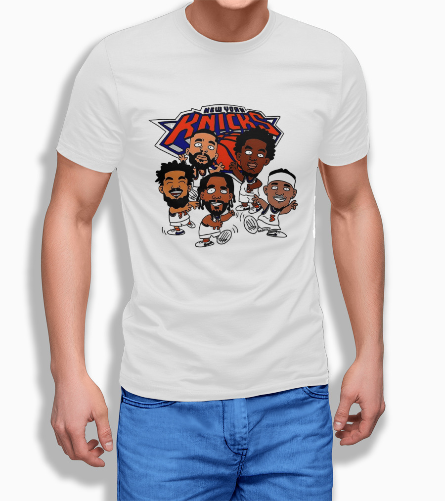 New York Knicks Champs 2026 NBA Players Cartoon Characters T-Shirt