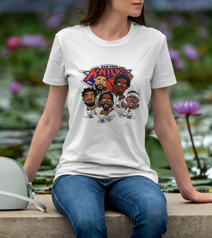 New York Knicks Champs 2026 NBA Players Cartoon Characters T-Shirt