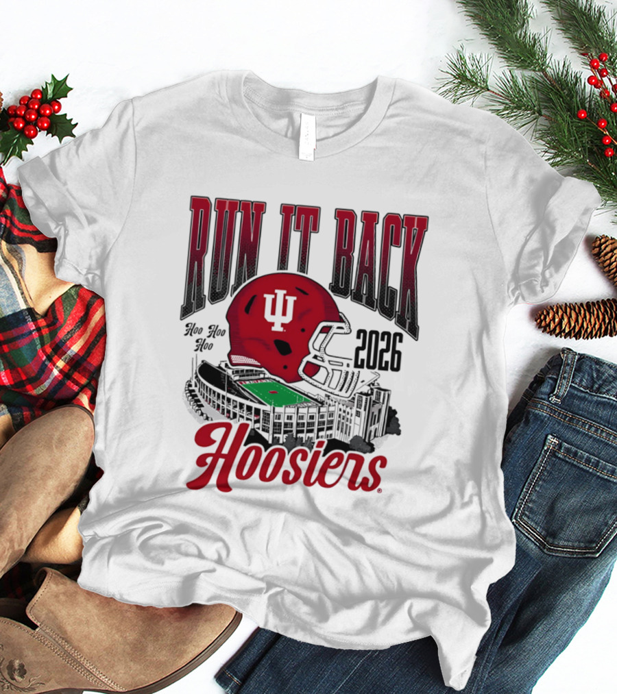 Run It Back Hoo Hoo Hoo 2026 Hoosiers Indiana University Football Stadium Helmet T-Shirt