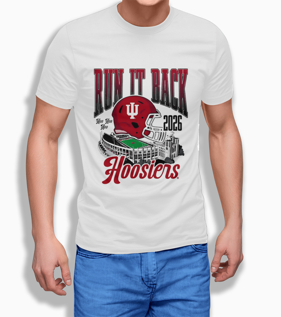 Run It Back Hoo Hoo Hoo 2026 Hoosiers Indiana University Football Stadium Helmet T-Shirt